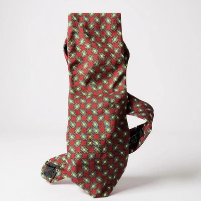 Burberrys of London Tie Burgundy Floral Silk Necktie Designer Men's - Image 1 of 4