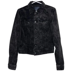 AG Adriano Goldschmied Trucker Jacke Damen klein grau Cord Knopf Crop NEU - Bild 1 von 11