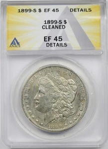 1899-S $1 ANACS XF EF 45 Details Morgan Silver Dollar - Picture 1 of 4