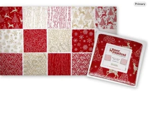 Deer Festival Christmas - Layer Cake 10x10 - Cotton Fabric by Benartex - Picture 1 of 2