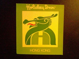 *HOLIDAY INN in HONG KONG* VINTAGE HOTEL/LUGGAGE LABEL   Approx.  3.50" x 3.75" - Picture 1 of 1