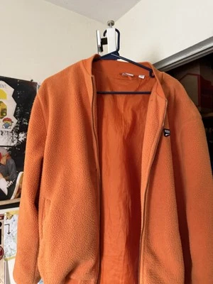 PUMA Men's sz L Sherpa Downtown Bomber Flight Jacket Jaffa Orange Full-Zip Track - Image 1 of 2