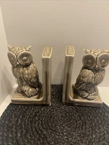 Vintage Owl Book Ends Ceramic 5-1/2” Wide x 7-1/2” Tall, Heavy - Bild 1 von 11