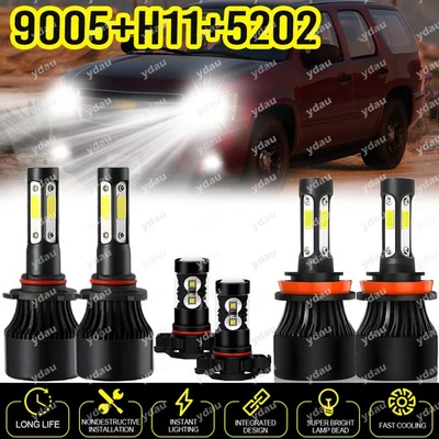 Kit combinado de 6 luces antiniebla + haz alto/bajo + luces antiniebla para Chevy Suburban Tahoe 2007-2014 Foto 1 de 4