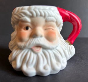 Candelabro votivo vintage bisque guiñando el ojo cabeza de Santa Claus luz de té 2,5 pulgadas - Imagen 1 de 7