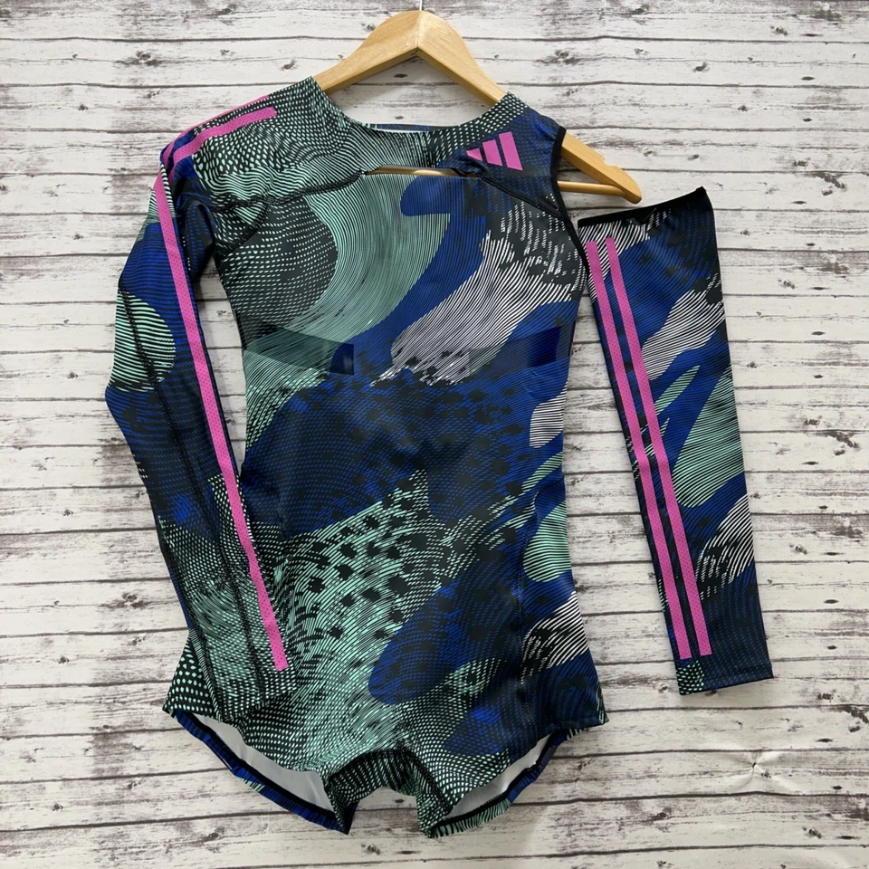 Women's Adidas Leotard 2023 Pro Elite Team w Sleeve Speedsuit HR5622 Size S