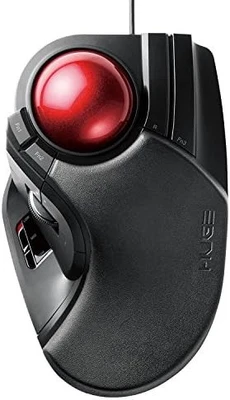 ELECOM Trackball Mouse Wired Large Ball 8-buttons Tilt Function Black M-HT1URBK - Image 1 of 4