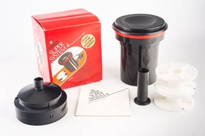Tanque de desarrollo de película para cuarto oscuro Paterson Super System 4 con 2 carretes nuevo sin usar V1 Foto 1 de 4