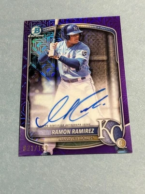 2025 Bowman Chrome - Mega Box Chrome Mojo Auto Ramon Ramirez #BMA-RR Purple /199 - Image 1 of 2