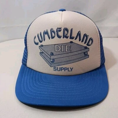 Vintage Cumberland Die Supply Trucker Hat Cap Snapback Blue/Grey Mesh Back READ! - Image 1 of 4