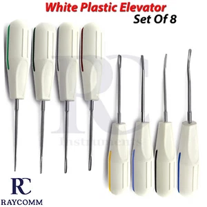 Juego de 8 elevadores de extracción de raíces luxantes de plástico blanco cirugía oral para cirugía dental - Imagen 1 de 9