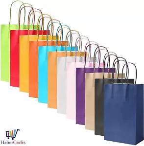 Sacchetti di Carta Festa Natale Compleanno Manico Pesanti Forte Sacchetti Regalo 120gsm (12 Colori) - Foto 1 di 20