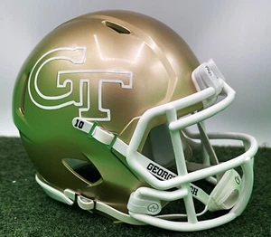 CUSTOM RIDDELL SPEED MINI FOOTBALL HELMET - GEORGIA TECH YELLOW JACKETS - Picture 1 of 8