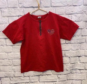 Vtg Cactus California Women's Patriotic T-Shirt USA Flag Heart Rhinestone Medium - Picture 1 of 11
