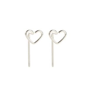 Fashion Stainless Steel Hollow Heart Ear Stud Earrings Women Party Jewelry Gift