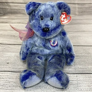 PERIWINKLE TY Beanie Buddies Collection 2001 Vintage Blue Plush Teddy Bear Toy - Picture 1 of 14