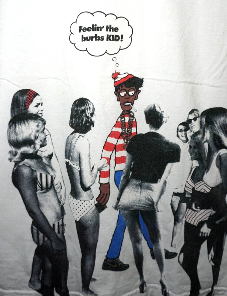 Camiseta Akomplic Wheres Waldo XL Para Hombres Camiseta Rap Hip Hop Y2K Ropa de Calle Foto 1 de 4