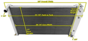 1966-1977 Olds Cutlass and Cutlass Supreme Alum CA 3 Row Core Radiator - Bild 1 von 12