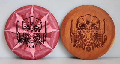 LSWT Les White Signed RAPTRHEDD Judge, W&G Cherry Wood Distance Driver Disc Golf - Image 1 of 4