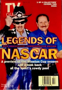Legends of NASCAR Richard Petty Dale Earnhardt Vintage TV Guide 50th Anniversary - Picture 1 of 2