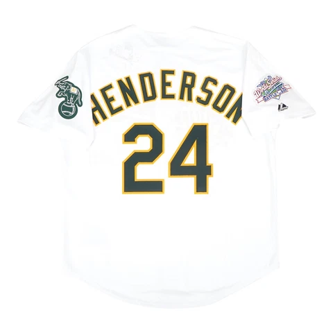Rickey Henderson Oakland Athletics 1989 World Series Home White Jersey Men's Cover