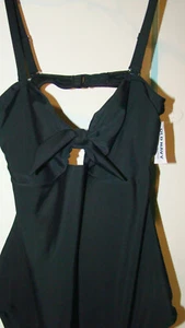 Old Navy Tie Front Keyhole One Piece Swimsuit, Black SizeLarge, NWT - Picture 1 of 6