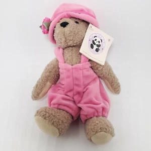 Pacifix Bear w/Pink Overalls & Hat w/Flower. CLN RARE VTG soft plush.age 3+ EAST - Picture 1 of 5