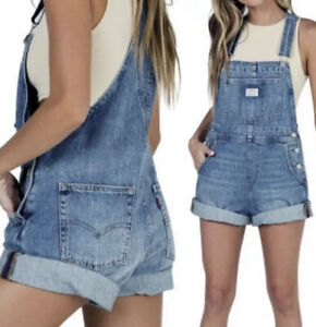 CUTE Women's Two Horse Brand Bib Overall Shorts Levi Strauss SIZE LARGE NWT!