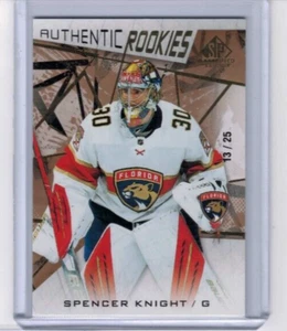 2021-22 SP Game Used Spencer Knight Gold Fragment Authentic Rookies #'ed 13/25 - Picture 1 of 1