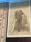 Man leaning on chair 1890-1900 SY Richards carbondale Pa Card Photo TX
