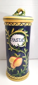Jay Import Ceramic Pasta Holder Canister Container Navy Blue  13.5”  With Lid - Picture 1 of 7