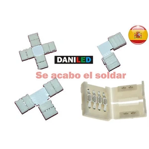 Conectores para tiras LED RGB en L , T, CRUCE, empalme 10mm smd 5050 - Imagen 1 de 5