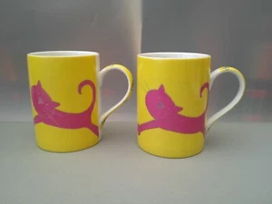 Whittard of Chelsea  Jennie Davies pair fine porcelain mugs - Picture 1 of 4