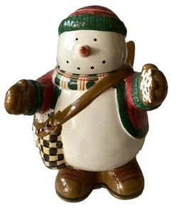 Debbie Mumm Snowman Angel Cookie Jar Christmas Sakura China Hand Painted Vintage - Picture 1 of 12