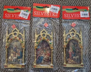 NEW Silvestri Ornaments Nativity Gold Creche Holy Lot of 3 - Picture 1 of 5