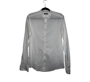 Belmonte Italian White Mens Dress Shirt With Distressed Collar Size Medium. - Picture 1 of 5
