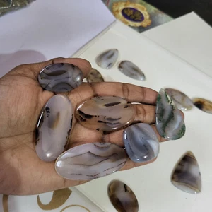 Gray Agate cabochon Gemstone Lot, Natural Agate loose gemstone mix shape - Picture 1 of 10