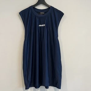 Vintage AND1 Basketball Jersey Retro 90s Sleeveless Vest Blue Mens L - Picture 1 of 4
