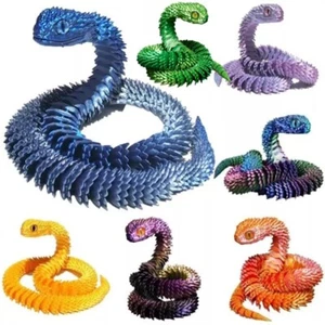 Vipera articolata stampata in 3D 12/18/24 pollici serpente fidget giocattoli decorazione scrivania regali - Foto 1 di 24