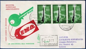 1963 - FDC Venetia - INA - Viaggiata per raccomandata - n.200It - Picture 1 of 2
