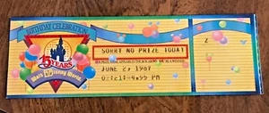 Walt Disney World 15. Jahrestag Geburtstag Ticket 1987 31 Jahre alt L@@K - Bild 1 von 2