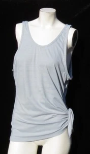 69 $ Athleta US M hellgrau gestreiftes Max Out Run Tanktop mit seitlichem Binden (ohne BH) - Bild 1 von 6