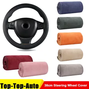 Cubierta multicolor hágalo usted mismo para volante de automóvil con agujas hilo rojo cuero genuino - Imagen 1 de 36
