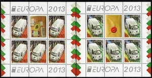 EUROPA 2013 - Bulgaria - Postal Vehicles - Cars - MNH Mini Sheet - Picture 1 of 2