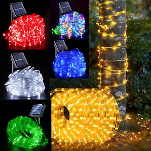 LED Solar String Fairy Lights Rope Strips for Outdoor Garden Patio Pool Camping - Picture 1 of 39