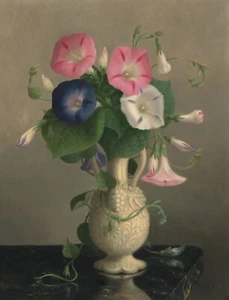 Hannah Brown Skeele : "Vase of Morning Glories" — Giclee Fine Art Print - Picture 1 of 7