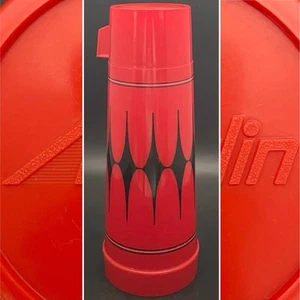 Aladdin's Vanguard Thermos Bottle Red & Black Diamonds Vacuum Flask 13.5"t 1qt - Picture 1 of 20