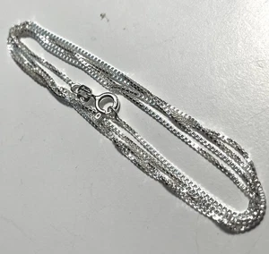 Sterling Silber .925 Box Kette 24" Länge 1mm Breite Halskette zierlich Stapler NEU - Bild 1 von 5