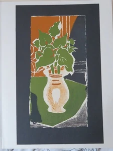 Georges BRAQUE (1882-1963) BELLE LITHO NATURE MORTE VASE FLEURS FAUVISME 1963 b - Imagen 1 de 5