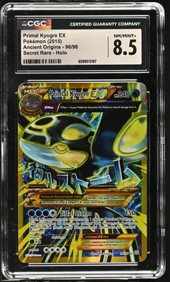 CGC 8.5 Primal Kyogre EX Ancient Origins 96/98 Secret Rare Holo Pokemon Card - Image 1 of 2